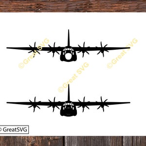 C130 J Super Hercules met zes bladen prop SVG-bestand knippen, C130 svg, C130 voor Cricut, MC130P voor Silhouette, vliegtuig svg, transportvliegtuig svg