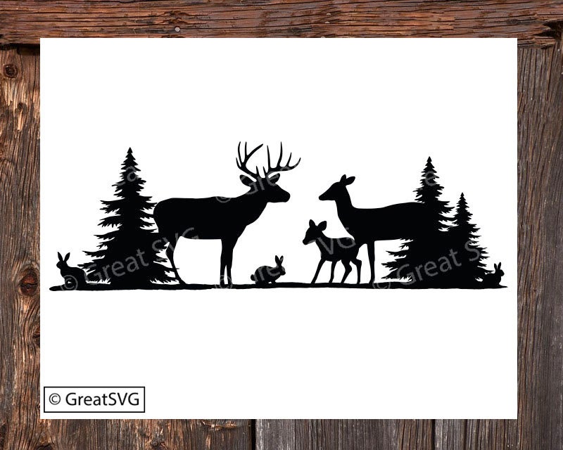 Download Deer Svg Rabbit Svg Deer Svg Cut File Deer Family Etsy