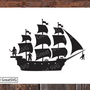 Pirate Ship SVG, Pirate Ship Clip Art, Pirate Ship for Cricut, Pirate Ship SVG for Silhouette, Pirate Ship for Tee shirt