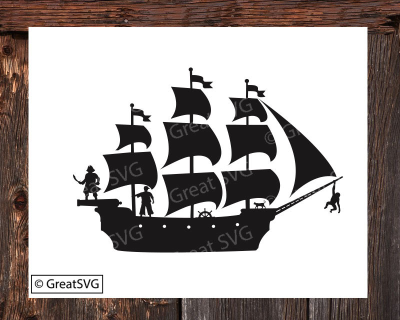 Peter Pan Pirate Ship Silhouette