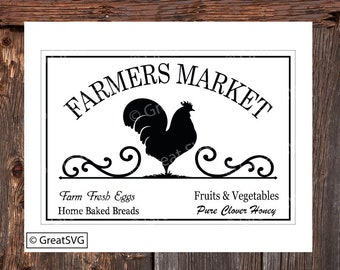 Farmers Market SVG, Rooster Design (Digital Download)