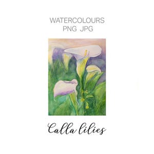 Postal de acuarela de lirios de agua – Descarga digital