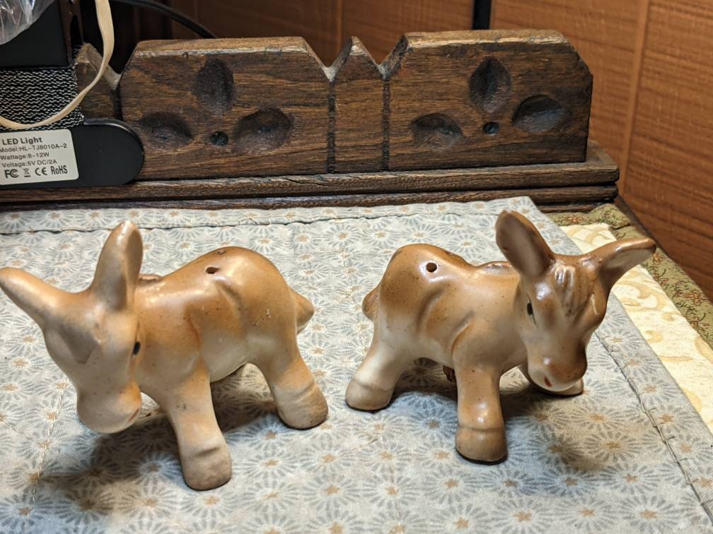 Vintage Donkey Salt and Pepper Shakers Made in Japan. Etsy