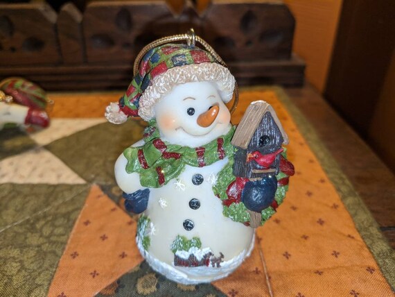 Home Interiors Vintage Set Of 3 Snowman Ornaments
