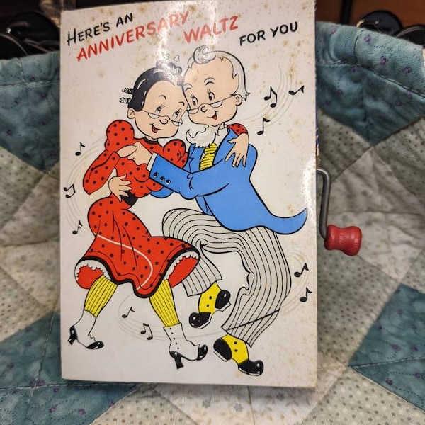 Vintage Barker By Mattel Wind Up Anniversary Card.