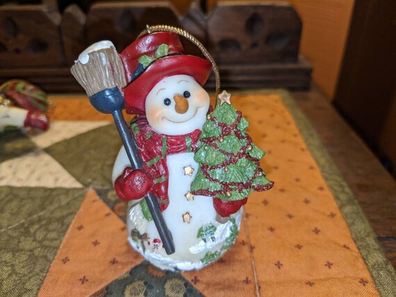 Home Interiors Vintage Set Of 3 Snowman Ornaments