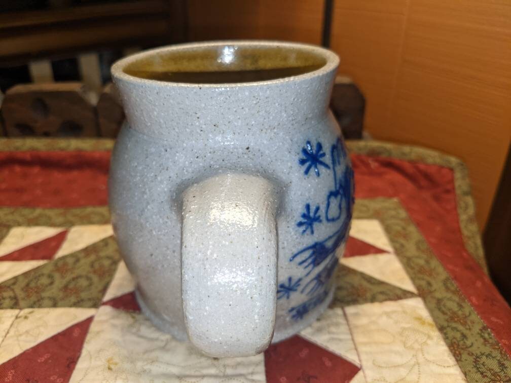 Salmon Falls Snowman Salt Glazed Pottery Mug. Etsy