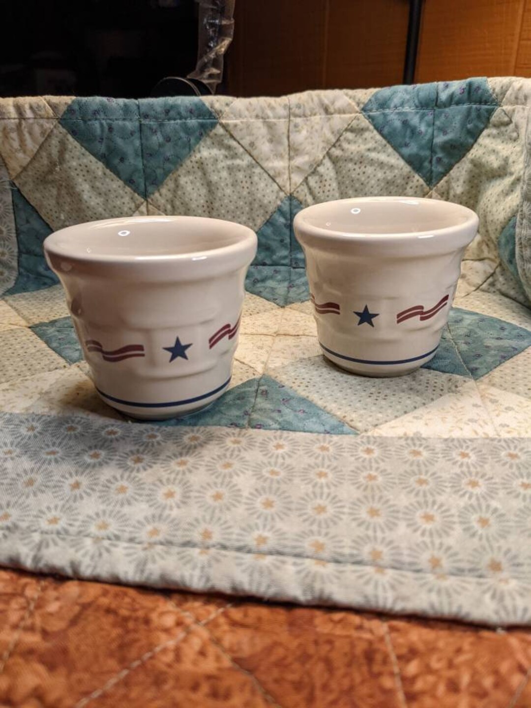 Set of 2 Longaberger Stars and Stripes Votive Candle Holders. Etsy
