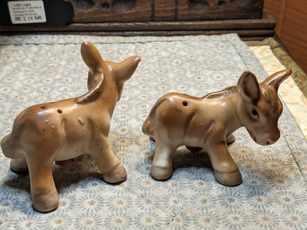 Vintage Donkey Salt and Pepper Shakers Made in Japan. Etsy