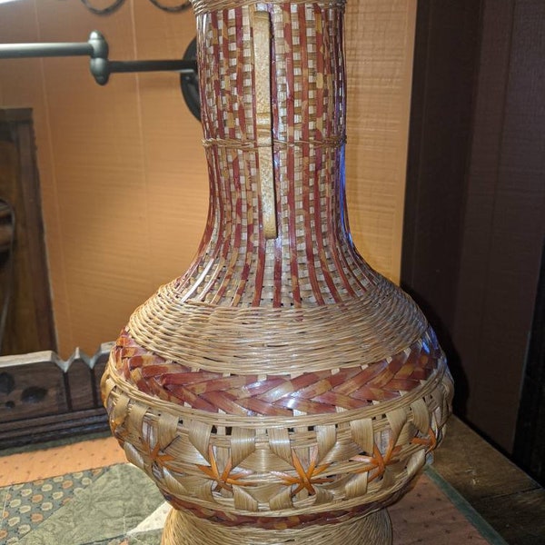 Wicker Wrapped Vase Etsy