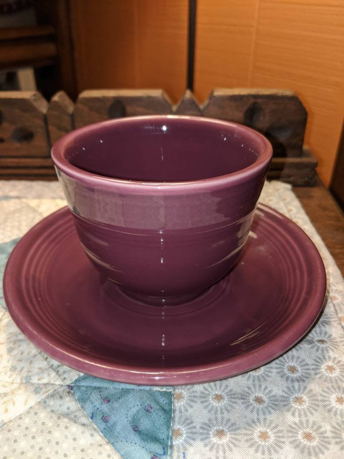 Mulberry Fiestaware Mug and Saucer. Purple Fiestaware. Etsy