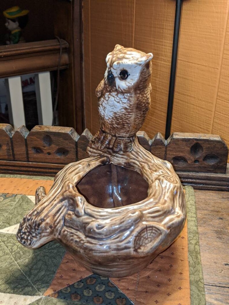 Vintage Glenview Mold Ceramic Hand Painted Owl Sitting on a Etsy