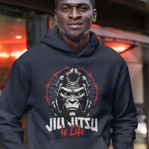 Funny BJJ Graphic Hoodie , Jiu Jitsu Sweatshirt, MMA Fight Wear, BJJ Gifts for Men, Martial Arts Sweater, Jiu Jitsu Is Life