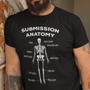 Funny BJJ Tshirt, Jiu Jitsu Shirt, MMA Fight Wear, BJJ Gifts, Martial Arts Shirt, Submissions Anatomy