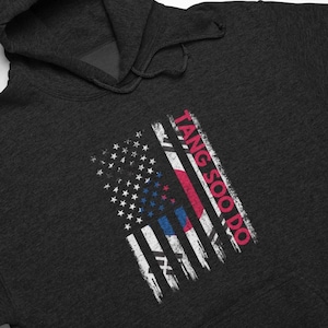 Sweat à capuche vintage Tang Soo Do, sweat-shirt de karaté, cadeaux d&#39;arts martiaux, drapeau américain