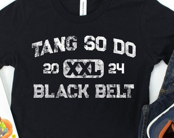 Kids Custom Date Tang Soo Do Black Belt T-Shirt, Personalized Martial Arts Tee for Children,Tang So Do Black Belt Gift