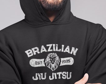 Vintage Jiu Jitsu Hoodie, BJJ Sweatshirt, MMA Fight Wear, BJJ Gifts, Martial Arts Sweater