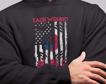 Vintage Taekwondo Hoodie.  Karate Sweatshirt, Martial Arts Gifts, Gift for Dad, TKD Shirt