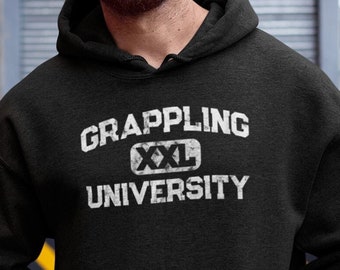 Funny BJJ Graphic Hoodie , Jiu Jitsu Sweatshirt, MMA Fight Wear, BJJ Gifts for Men, Martial Arts Sweater, Grappling University