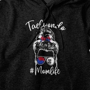 Sweat à capuche de taekwondo pour mamans, sweat-shirt de karaté vintage, cadeaux d&#39;arts martiaux, Taekwondo MomLife, cadeau pour maman