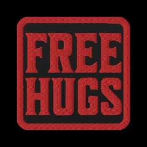 Authentic Jiu Jitsu Embroidered Patch:Free Hugs, BJJ Patch - Jiu Jitsu Gift