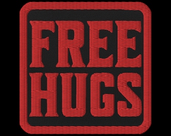 Authentic Jiu Jitsu Embroidered Patch:Free Hugs, BJJ Patch - Jiu Jitsu Gift