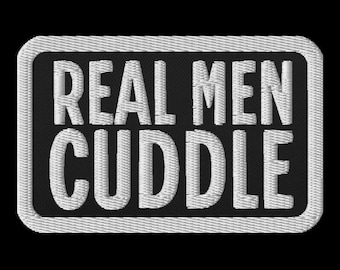 Jiu Jitsu Embroidered Patch: Real Men Cuddle, BJJ Patch - Jiu Jitsu Dad Gift