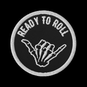 Authentic Vintage Style Jiu Jitsu Embroidered Patch: Ready To Roll - BJJ Patch - Jiu Jistu Gift, Skull Patch