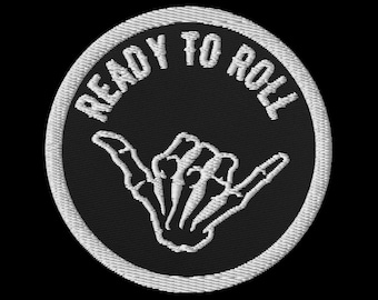 Authentic Vintage Style Jiu Jitsu Embroidered Patch: Ready To Roll - BJJ Patch - Jiu Jistu Gift, Skull Patch