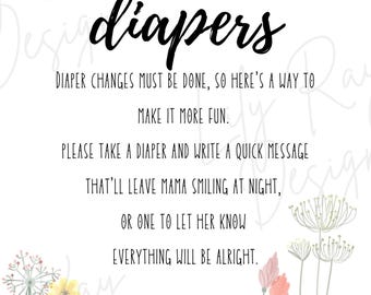 Late Night Diapers Activity | Baby Shower Game | Baby in Bloom | Wildflowers | Floral