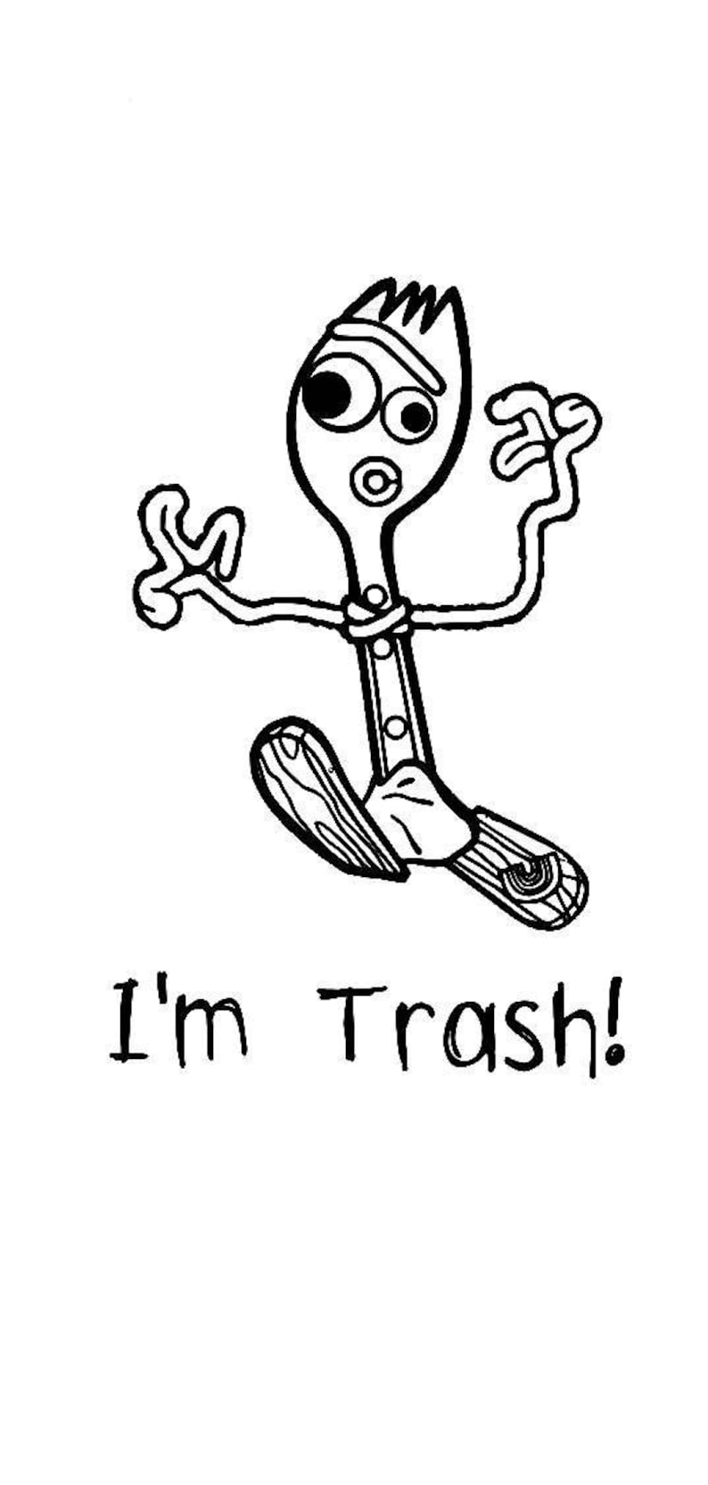 I'm Trash Forky Vinyl Decal | Etsy