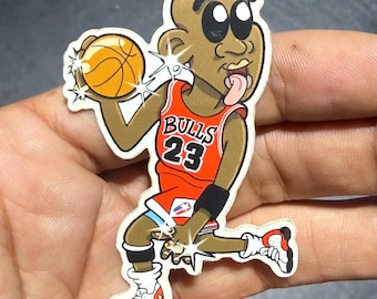 Michael Jordan 23 Cartoon Die Cut Sticker