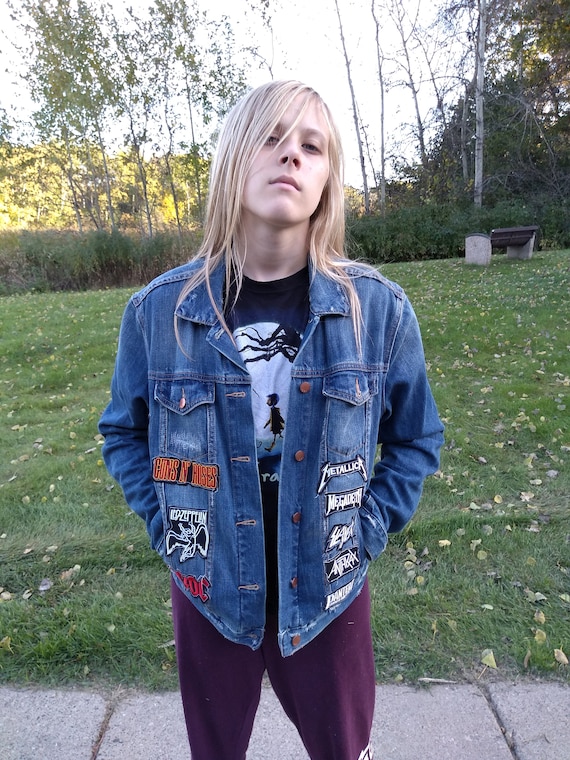 heavy metal jean jacket patches