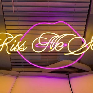 Kiss Me Soe wedding sign rental engagement sign wedding decor rental  neon sign happy birthday sign led bar sign neon sign for room
