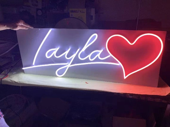 Layla Light up Sign Neon Sign Custom Neon Sign Last Name Sign Bon Appetit Sign  Led Sign Flower Wall With Neon Sign Neon Sign for Room 