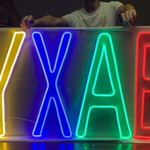 YXAB light up sign neon sign custom neon sign last name sign bon appetit sign baby shower decoration welcome birthday Party Welcome Sign