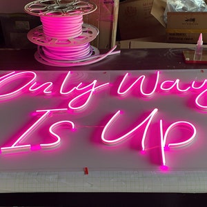 Only Way is Up light up sign neon sign custom neon sign last name sign bon appetit sign baby shower decoration welcome birthday Party Sign