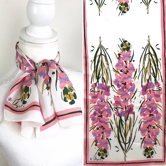 Vintage Vera Faux Silk Scarf, Vintage Faux Silk Sc