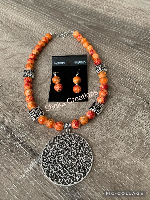 Semi precious beads sale necklace