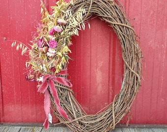 Dried flower Oval Grapevine Wreath