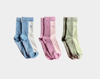 Calcetines de algodón orgánico sin costuras para bebés, niños