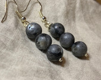 Black Labradorite Crystal earrings