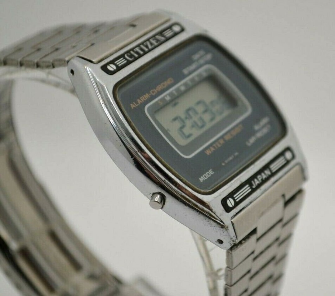 Citizen Alarm Chronograph Vintage 80s Digital Watch From Citizen Alarm Chronograph Vintage 80s Digital Watch From