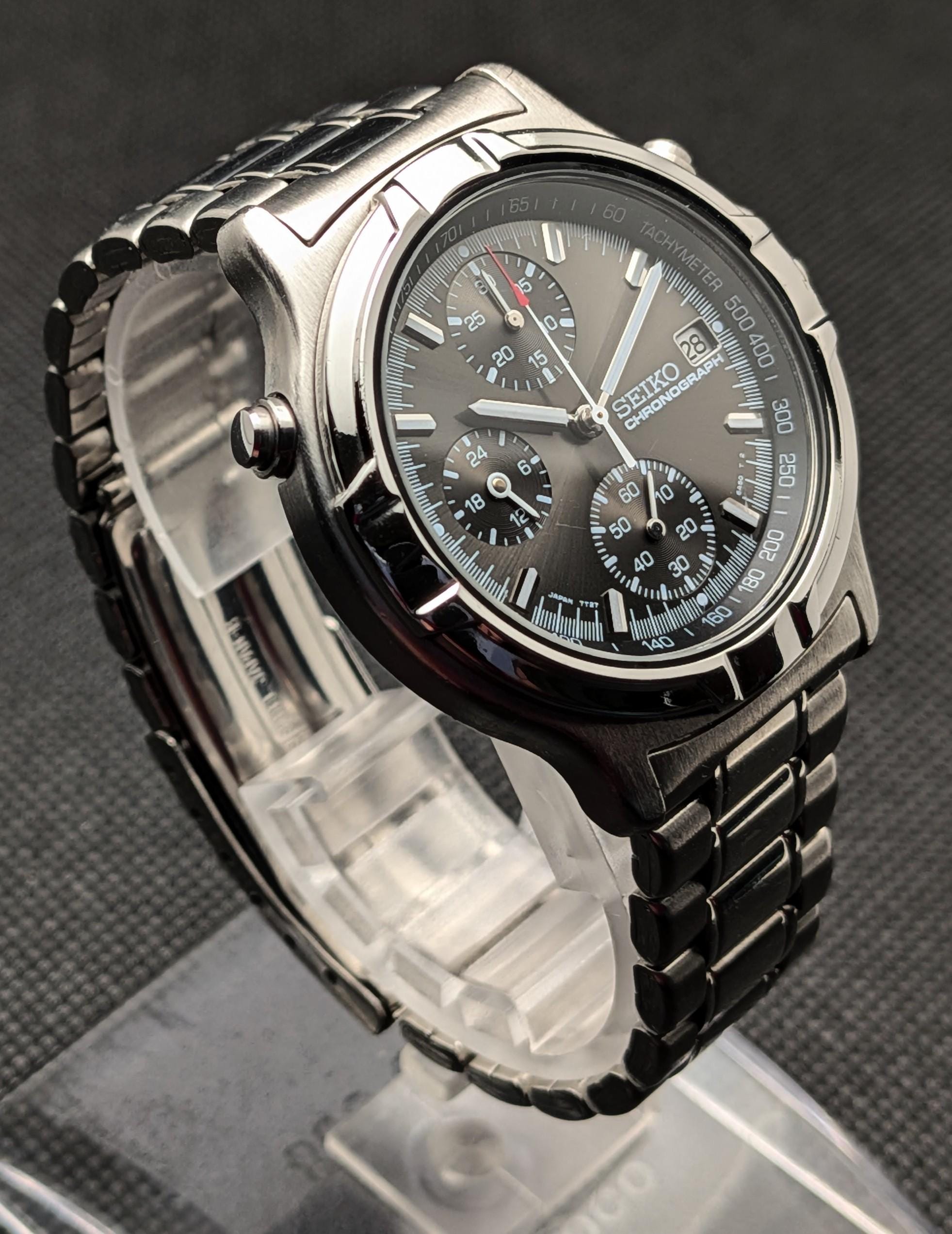 SEIKO クロノグラフ クオーツ コンビカラー 7T27 Seiko 7T27 Military Style Vintage 1992 Bullhead Chronograph From
