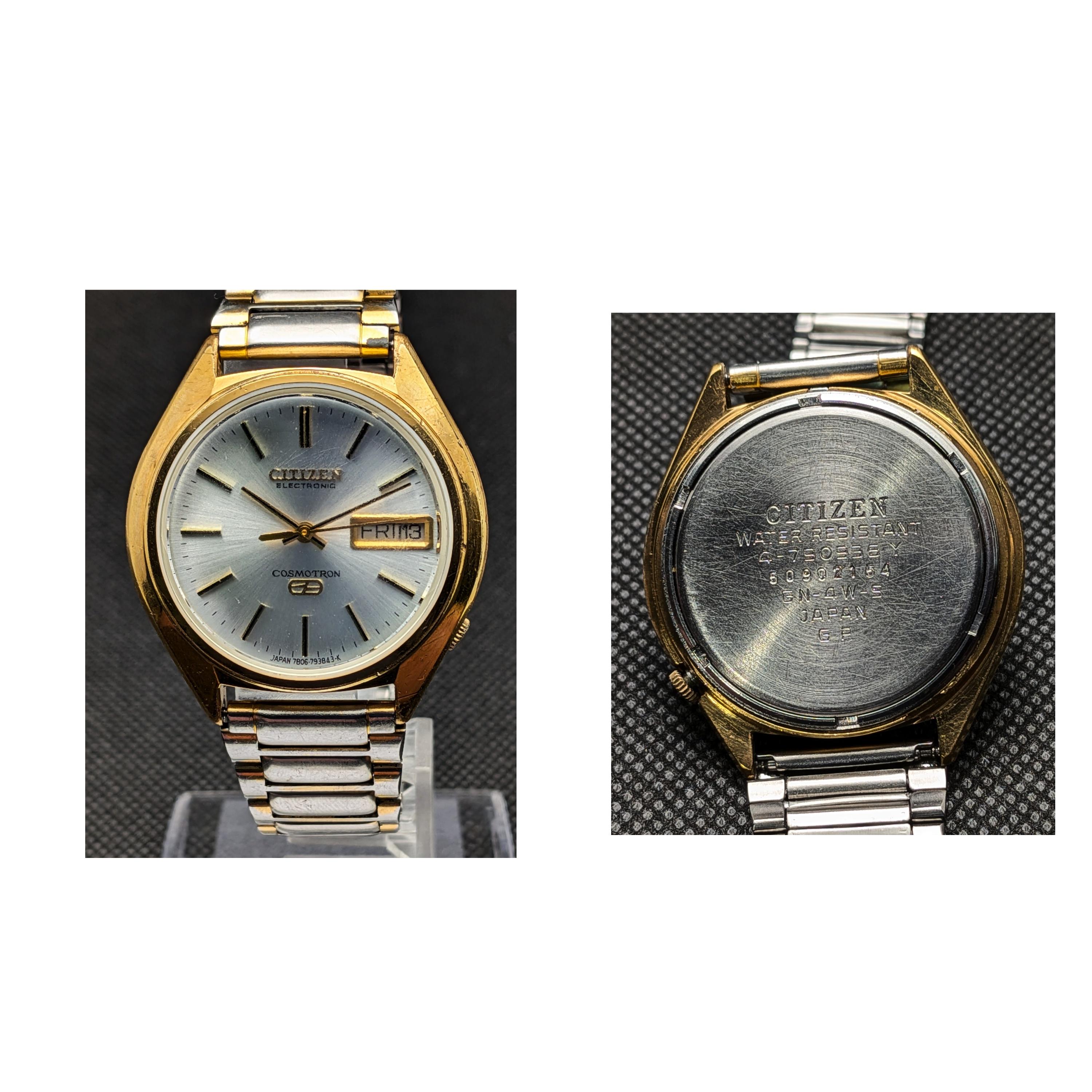 Citizen Cosmotron Rare 1975 Vintage Electronic Hi Beat Gold Plated