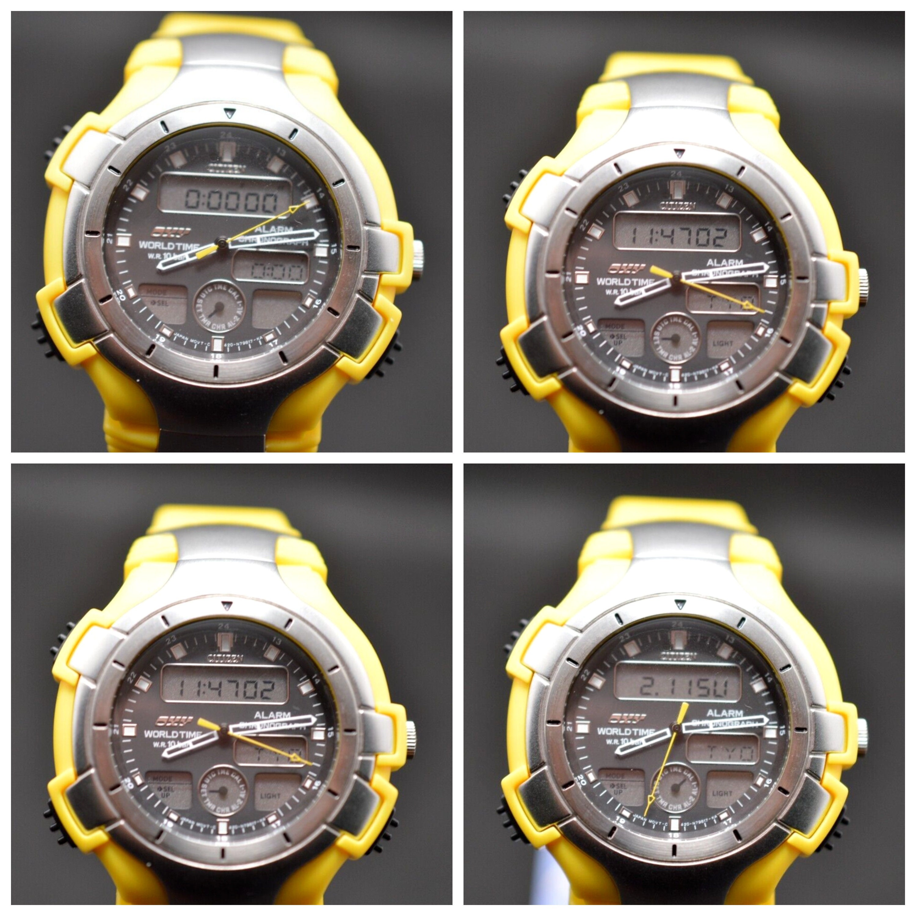 Citizen OXY Integra World Time Sports C420 90s Vintage New Old