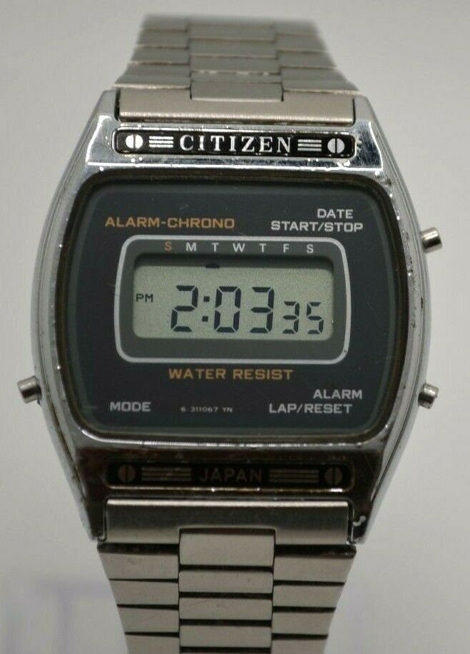 Citizen Alarm Chronograph Vintage 80s Digital Watch From Citizen Alarm Chronograph Vintage 80s Digital Watch From
