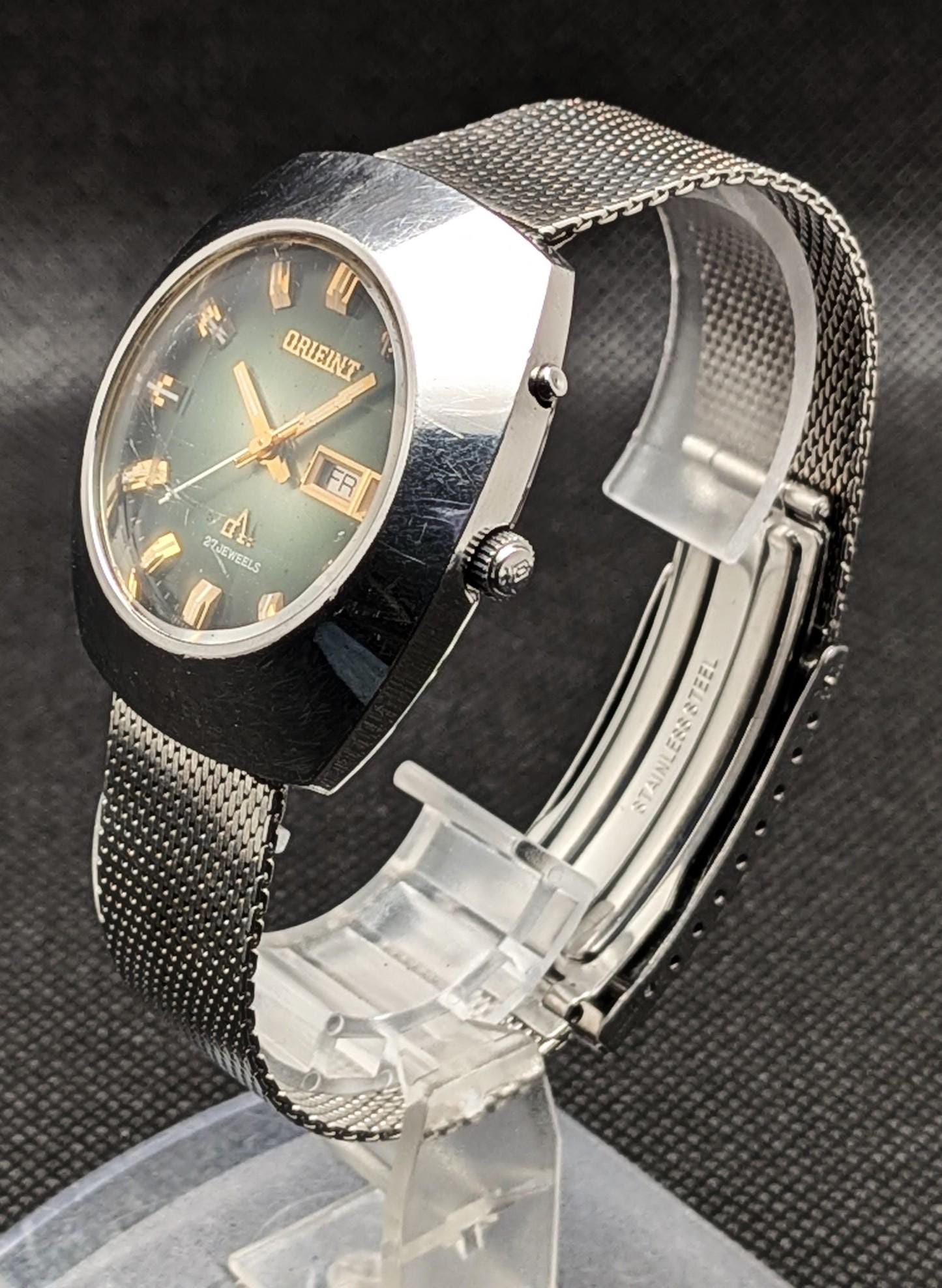 Orient Chrono Ace Vintage 70s 9-facet Crystal Green Sunburst