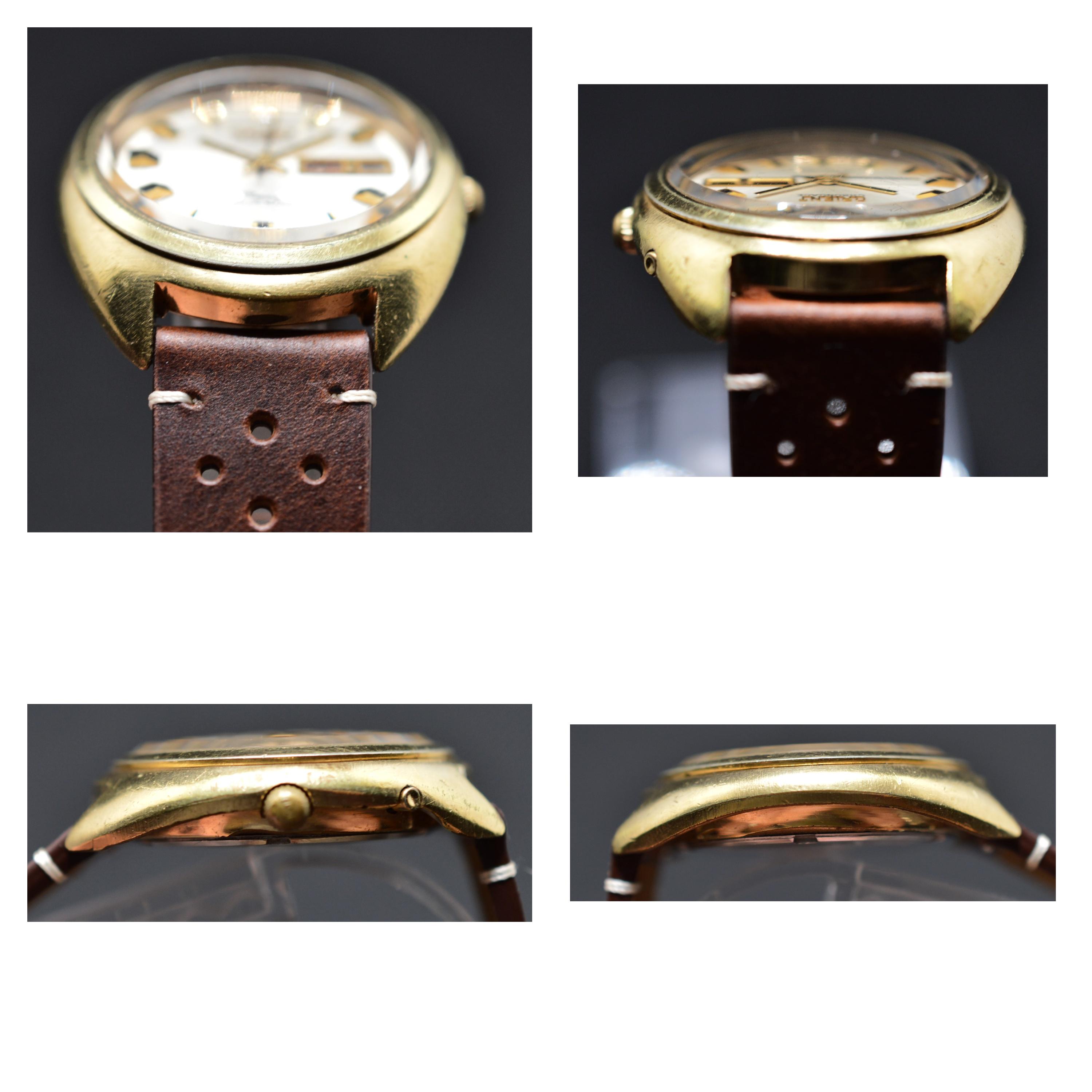 Orient Chrono Ace Racer Rare Gold Late 60s Vintage Watch From