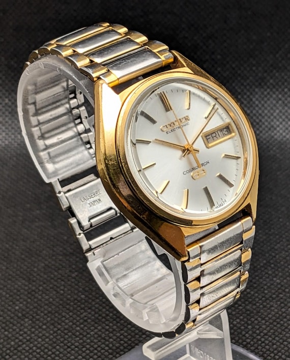 Citizen Cosmotron Rare 1975 Vintage Electronic Hi Beat Gold Plated